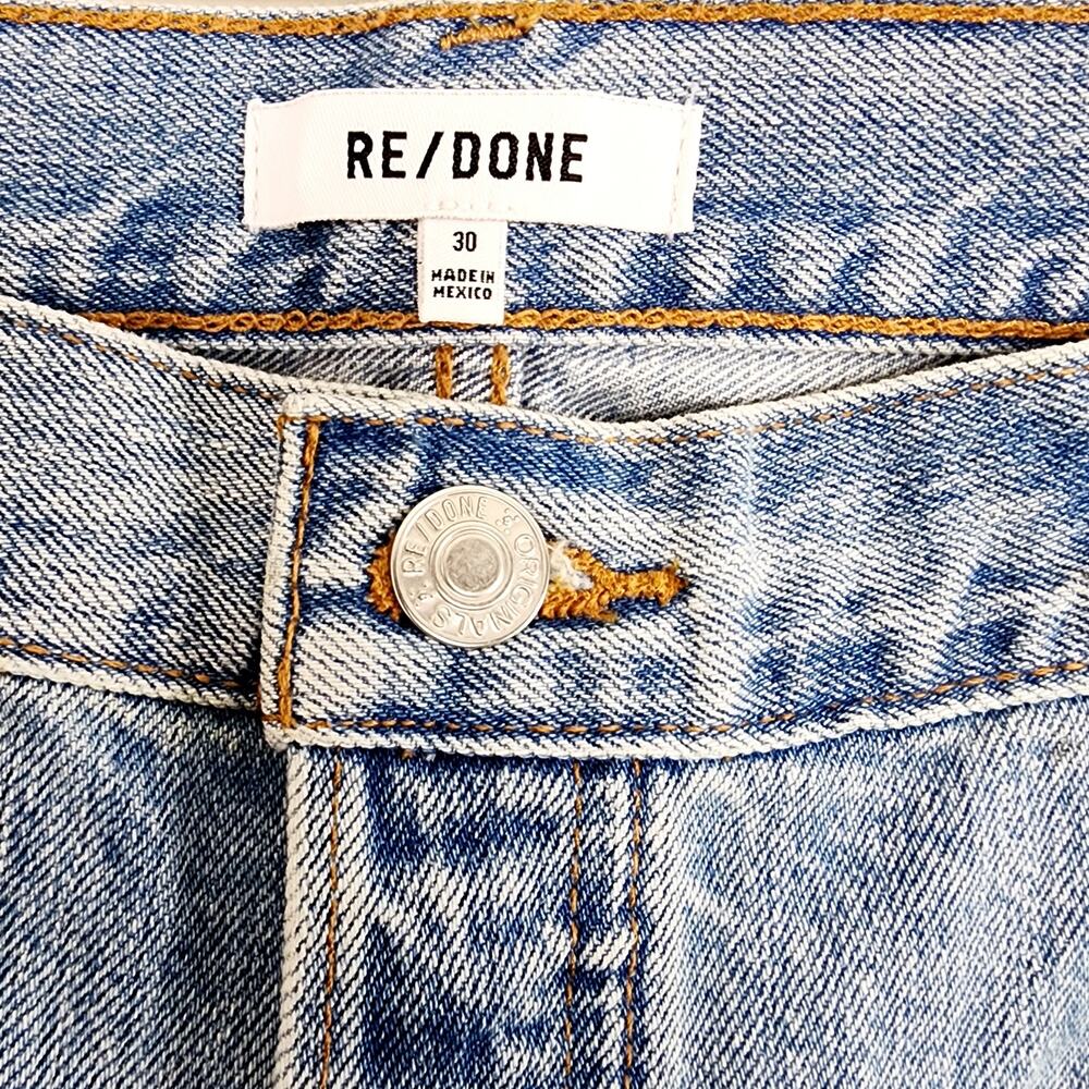 NWT RE/DONE 90s Loose Long Straight Leg Jeans Wasted Indigo Rigid Denim Size 30 - Picture 10 of 13